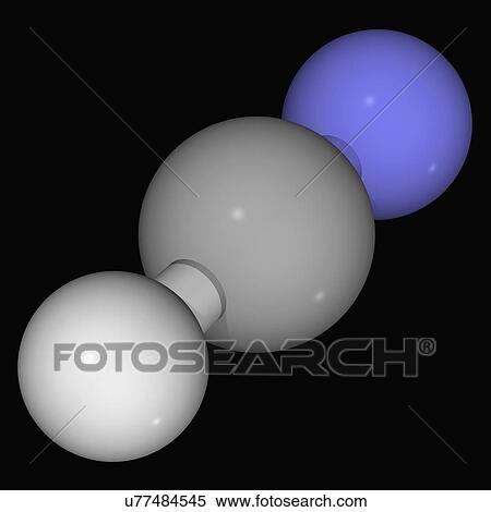 Hydrogen cyanide molecule View Large Illustration Stock Illustration - Hydrogen cyanide molecule. Fotosearch