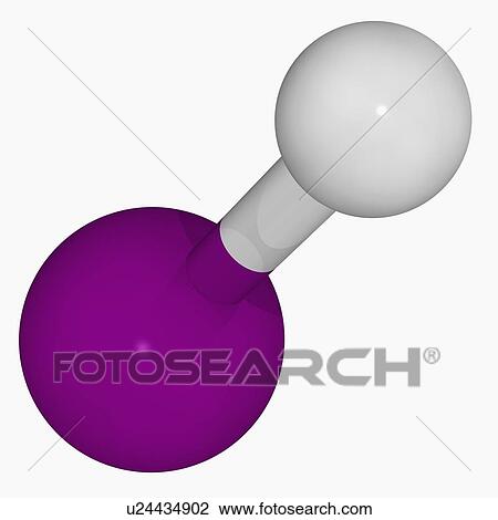 Hydroiodic acid molecule View Large Illustration Drawing - Hydroiodic acid molecule. Fotosearch