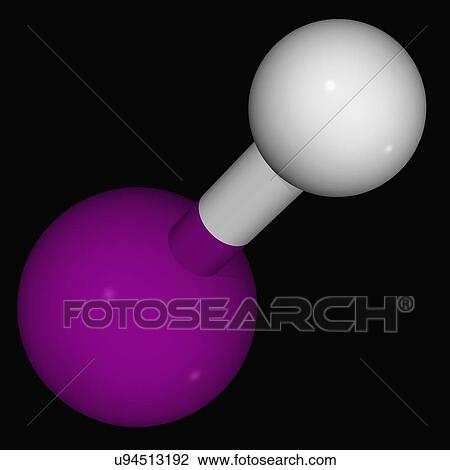 Hydroiodic acid molecule View Large Illustration Drawing - Hydroiodic acid molecule. Fotosearch