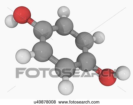 Hydroquinone molecule View Large Illustration Stock Illustration - Hydroquinone molecule. Fotosearch