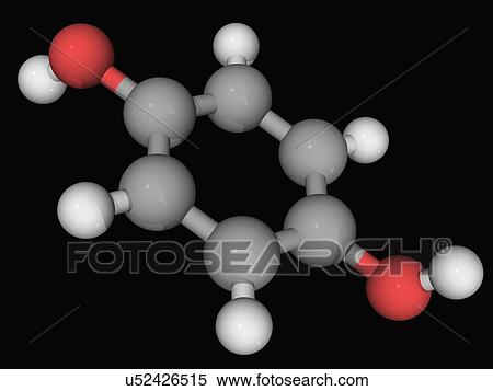 Stock Illustration - Hydroquinone molecule. Fotosearch