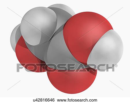 Stock Illustration - Hydroxyacetic acid molecule. Fotosearch