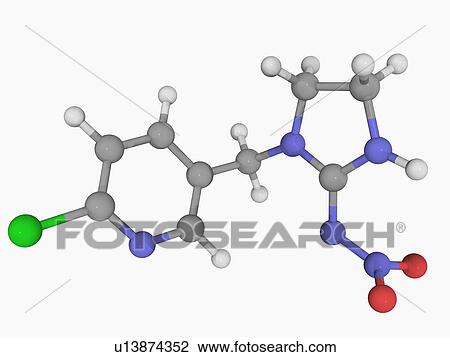 Drawing - Imidacloprid insecticide molecule. Fotosearch