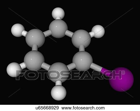 Stock Illustration - Iodobenzene molecule. Fotosearch