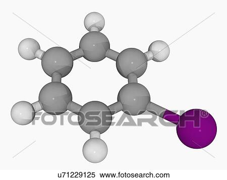 Stock Illustration - Iodobenzene molecule. Fotosearch