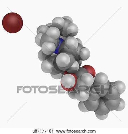 Clip Art - Ipratropium bromide drug molecule. Fotosearch