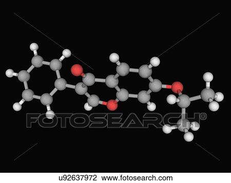 Ipriflavone drug molecule View Large Illustration Drawing - Ipriflavone drug molecule. Fotosearch