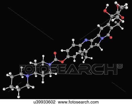 Drawing - Irinotecan drug molecule. Fotosearch