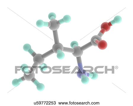 Drawing - Isoleucine molecule. Fotosearch