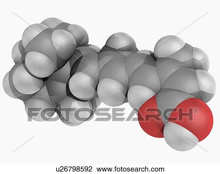 Drawing - Isotretinoin drug molecule. Fotosearch