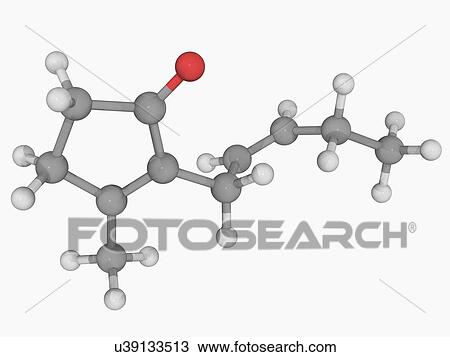 Jasmone molecule View Large Illustration Drawing - Jasmone molecule. Fotosearch