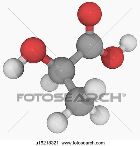 Clip Art - Lactic acid molecule. Fotosearch