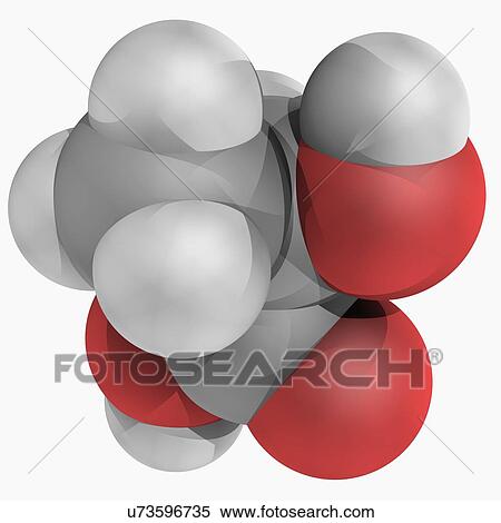 Stock Illustration - Lactic acid molecule. Fotosearch