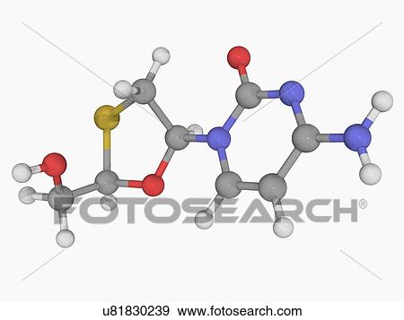 Stock Illustration - Lamivudine drug molecule. Fotosearch