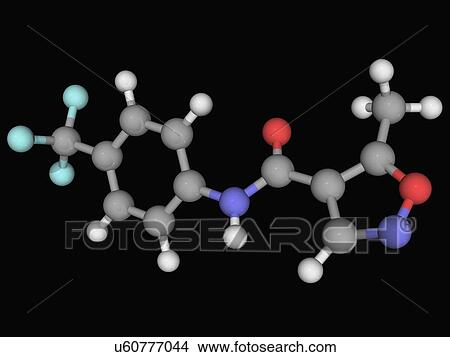 Stock Illustration - Leflunomide drug molecule. Fotosearch
