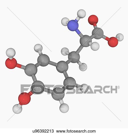 Levodopa L-DOPA drug molecule View Large Illustration Drawing - Levodopa L-DOPA drug molecule. Fotosearch