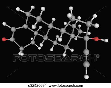 Stock Illustration - Levonorgestrel drug molecule. Fotosearch