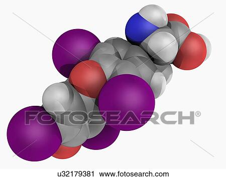 Clip Art - Levothyroxine drug molecule. Fotosearch