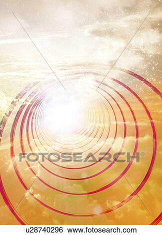 Stock Illustration - Light at the end of the tunnel, artwork. Fotosearch