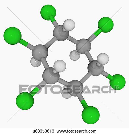 Lindane molecule View Large Illustration Drawing - Lindane molecule. Fotosearch