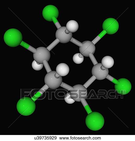Stock Illustration - Lindane molecule. Fotosearch