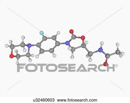 Linezolid drug molecule View Large Illustration Drawing - Linezolid drug molecule. Fotosearch