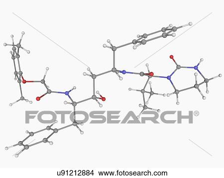 Stock Illustration - Lopinavir drug molecule. Fotosearch