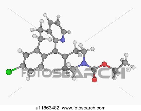 Drawing - Loratadine drug molecule. Fotosearch