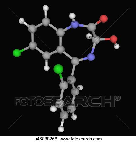 Lorazepam drug molecule View Large Illustration Stock Illustration - Lorazepam drug molecule. Fotosearch
