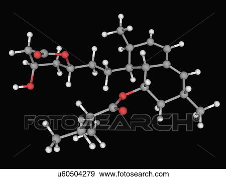 Stock Illustration - Lovastatin drug molecule. Fotosearch