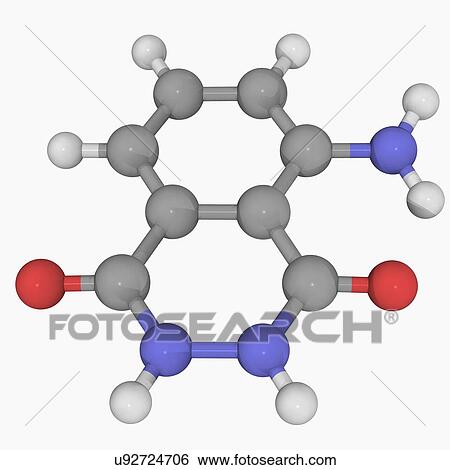 Stock Illustration - Luminol molecule. Fotosearch