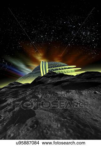 Lunar hotel View Large Illustration Stock Illustration - Lunar hotel. Fotosearch