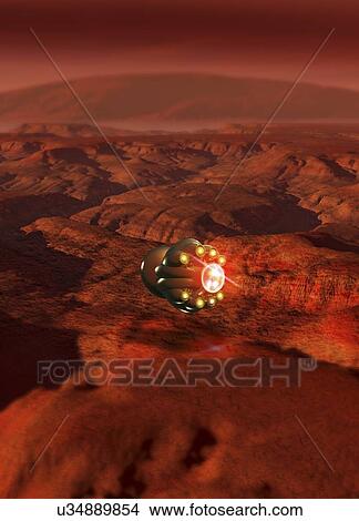 Stock Illustration - Mars probe, conceptual artwork. Fotosearch