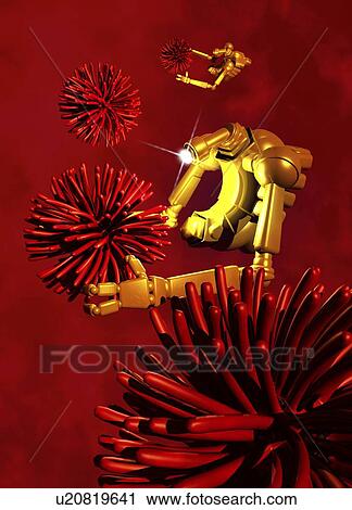 Clip Art - Medical nanorobots, artwork. Fotosearch