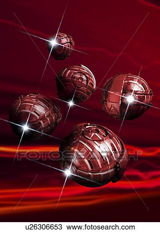 Drawing - Medical nanorobots, artwork. Fotosearch