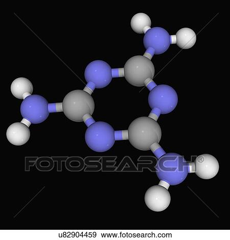 Melamine molecule View Large Illustration Stock Illustration - Melamine molecule. Fotosearch