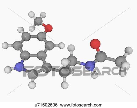 Stock Illustration - Melatonin molecule. Fotosearch