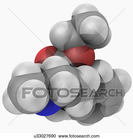 Clipart - Meperidine pethidine drug molecule. Fotosearch