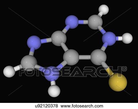 Mercaptopurine drug molecule View Large Illustration Stock Illustration - Mercaptopurine drug molecule. Fotosearch