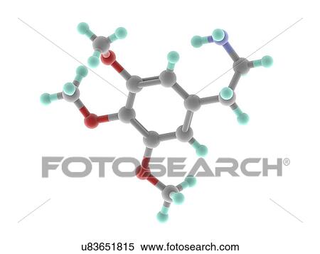 Stock Illustration - Mescaline drug molecule. Fotosearch
