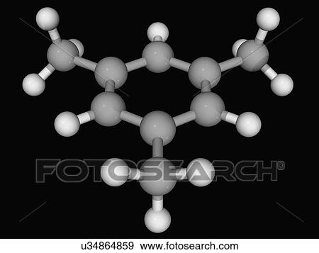Stock Illustration - Mesitylene molecule. Fotosearch