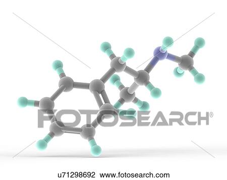 Methamphetamine drug molecule View Large Illustration Drawing - Methamphetamine drug molecule. Fotosearch