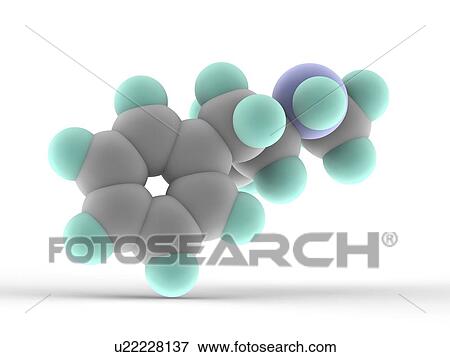 Stock Illustration - Methamphetamine drug molecule. Fotosearch