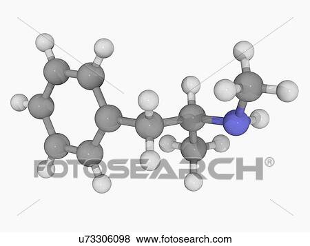 Stock Illustration - Methamphetamine drug molecule. Fotosearch