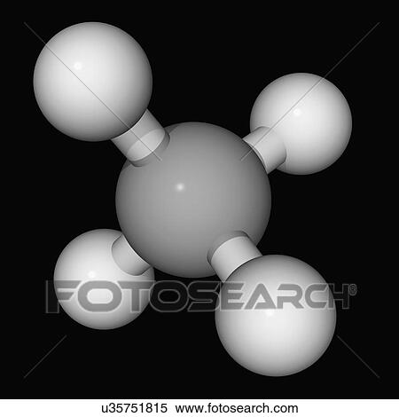 Methane molecule View Large Illustration Stock Illustration - Methane molecule. Fotosearch