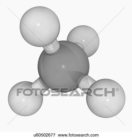 Methane molecule View Large Illustration Stock Illustration - Methane molecule. Fotosearch
