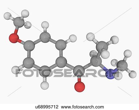 Methedrone drug molecule View Large Illustration Drawing - Methedrone drug molecule. Fotosearch