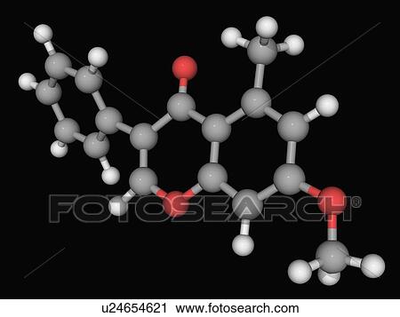 Methoxyisoflavone molecule View Large Illustration Clip Art - Methoxyisoflavone molecule. Fotosearch