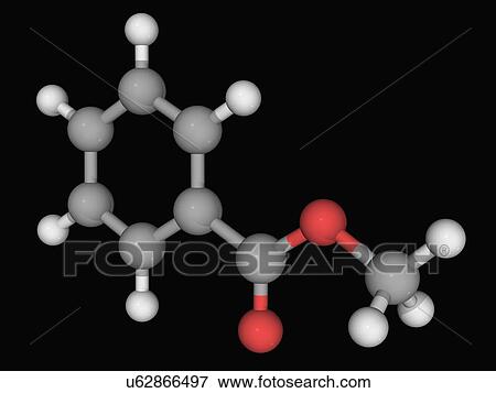Stock Illustration - Methyl benzoate molecule. Fotosearch