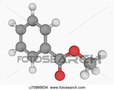 Stock Illustration - Methyl benzoate molecule. Fotosearch